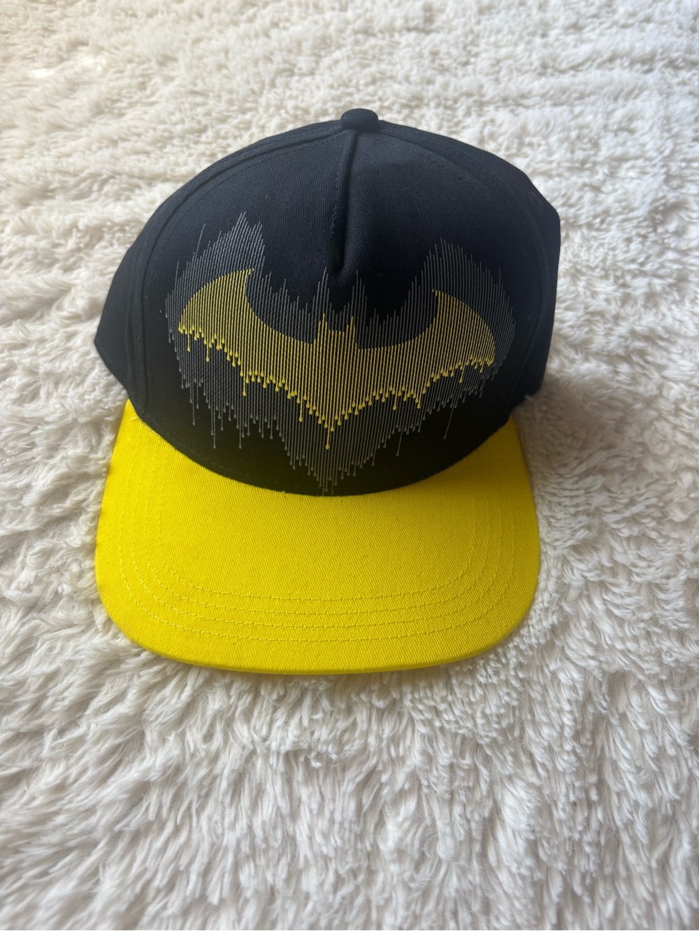 Kids Black and Yellow Batman Logo Snapback Hat